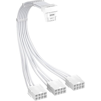 1stPlayer удължителен кабел Custom Sleeved Modding Cable White - 3 x PCIe 8-pin to 12VHPWR