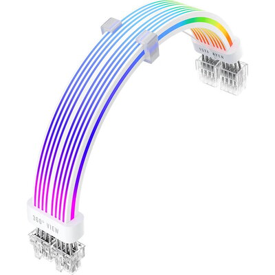 1stPlayer удължителен кабел Extension Modding Cable PCIe 6+2PIN Addressable RGB White