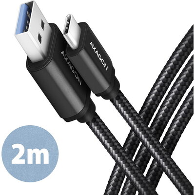 AXAGON Cable USB-C <-> USB-A, M/M, 2m