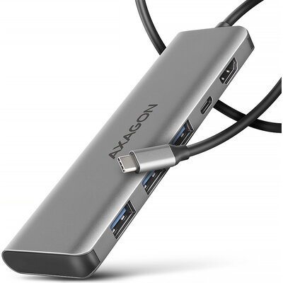 AXAGON HMC-5H USB-C hub, 3x USB-A, 4K HDMI, PD 100W