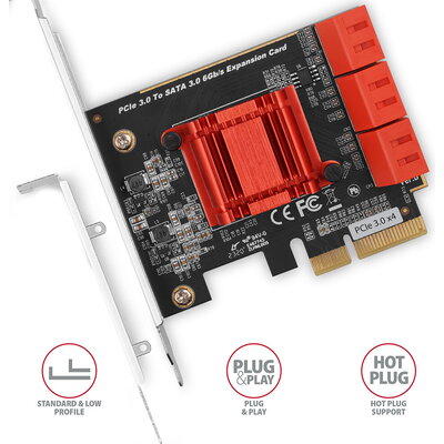 AXAGON PCES-SA6 - PCI-E controller, 6x SATA