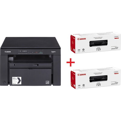 Лазерно многофункционално устройство Canon i-SENSYS MF3010 Printer/Scanner/Copier + 2x Canon CRG725 Toner Cartridge