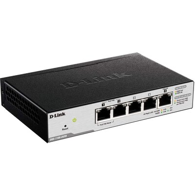 D-Link DGS-1100-05PD - 5‑портов гигабитов захранван през Ethernet (PoE) Smart управляем суич