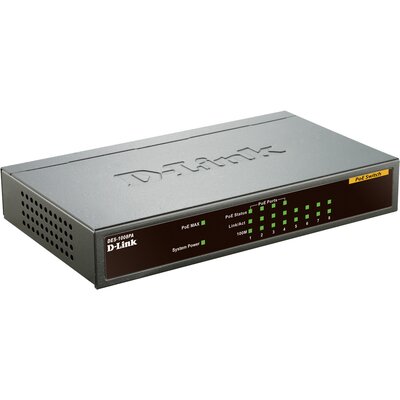 D-Link DES-1008PA - 8‑портов бърз Ethernet PoE неуправляем десктоп суич