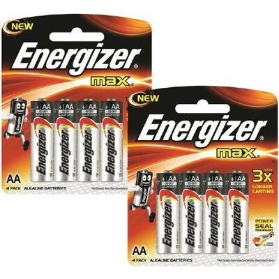 Алкални батерии Energizer MAX AA - 8 бр.