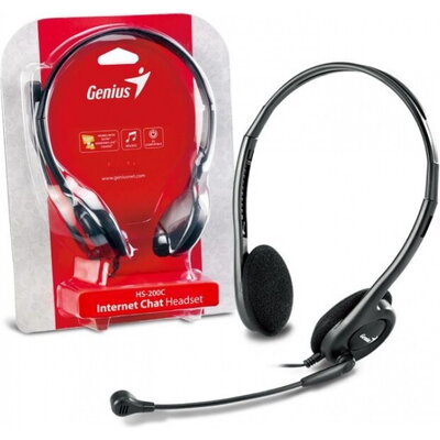 Genius слушалки с микрофон Headset HS-200C - Lightweight, Black