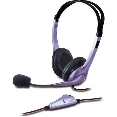 Слушалки с микрофон Genius HS-04S, Лилав цвят