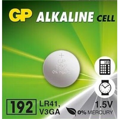 Бутонна алкална батерия GP192 LR-41 - 1.55V AG3 - цена за 1 бр.