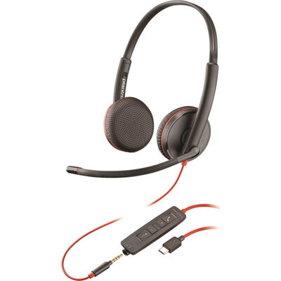 Стерео слушалки с микрофон Poly Blackwire 3225 Stereo USB-C