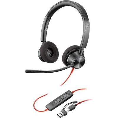 HP Poly Blackwire 3320 Stereo Microsoft Teams Certified USB-C Headset +USB-C/A Adapter