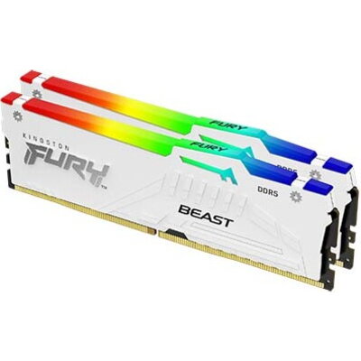 Kingston 64GB 5200MT/s DDR5 CL36 DIMM (Kit of 2) FURY Beast White RGB EXPO