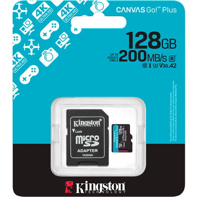 KINGSTON microSDXC Canvas Go Plus 128GB - A2 U3 V30 + Adapter