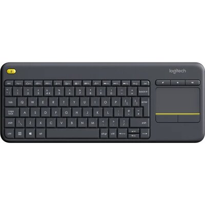 Безжична клавиатура Logitech Wireless Touch Keyboard K400 Plus, черна