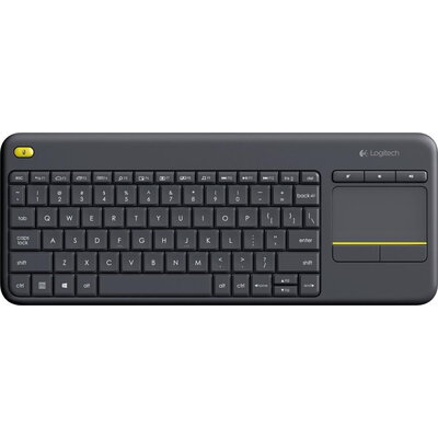 Безжична клавиатура Logitech Wireless Touch Keyboard K400 Plus, черна, БДС