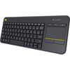 Безжична клавиатура Logitech Wireless Touch Keyboard K400 Plus, черна, БДС