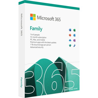 Microsoft Office 365 Family - Многоезичен EuroZone C2R NR - лиценз за 1 година
