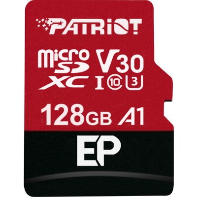 Карта памет Patriot EP MicroSDXC V30 A1 128GB + SD адаптер