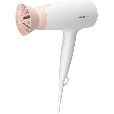 PHILIPS Сешоар 1600W DC motor ThermoProtect attachment white/pink