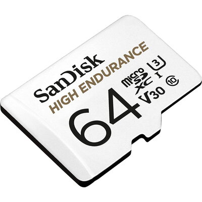 Карта памет SanDisk microSDXC High Endurance 64GB V30 + SD Адаптер