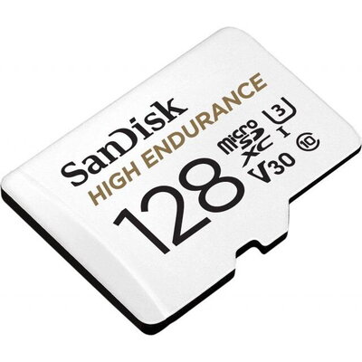 Карта памет SanDisk microSDXC High Endurance 128GB V30 + SD Адаптер