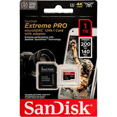 SanDisk Extreme PRO microSDXC 1TB A2 C10 V30 UHS-I U3 + SD Adapter