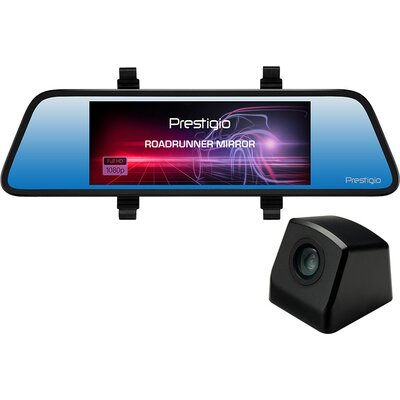 Prestigio RoadRunner MIRROR, 6.86'' (1280x480) touch display, Dual camera: front - FHD 1920x1080@30fps, HD 1280x720@30fps, rear 