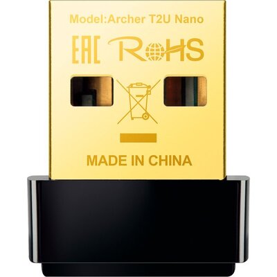 TP-Link AC600 Nano Wi-Fi USB Adapter,433Mbps at 5GHz + 200Mbps at 2.4GHz, USB 2.0, Nano Design