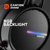 CANYON Gaming headset 3.5mm jack plus USB connector for LED backlight, adjustable microphone and volume control, with 2in1 3.5mm