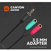 CANYON Gaming headset 3.5mm jack plus USB connector for LED backlight, adjustable microphone and volume control, with 2in1 3.5mm