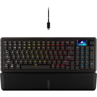 CORSAIR VANGUARD 96 Mechanical Gaming Keyboard, Backlit RGB LED, CORSAIR MLX Plasma, Black, Black PBT DS Keycaps