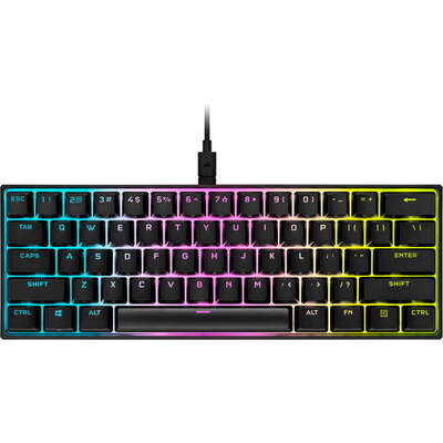 Corsair K65 RGB MINI 60% Mechanical Gaming Keyboard, Backlit RGB LED, CHERRY MX SPEED, Black, Black PBT Keycaps, EAN:08400066357
