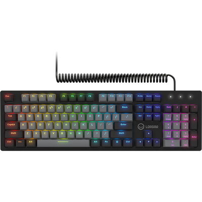 LORGAR Azar 514, Wired mechanical gaming keyboard, RGB backlight, 1680000 colour variations, 18 modes, keys number: 104, 50M cli