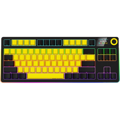 LORGAR KBP70TKLW, Wireless TKL Mechanical Gaming Keyboard Pro, Black/yellow, EN layout