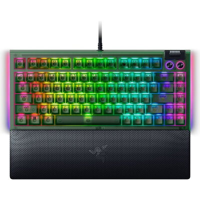 Razer BlackWidow V4 75% Phantom Green Edition, US Layout, Razer Chroma RGB, Hot-swappable Design, Detachable Type C Cable, PCB &