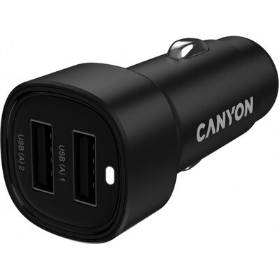 CANYON car charger OnDrive 24  24W 2xUSB-A Black