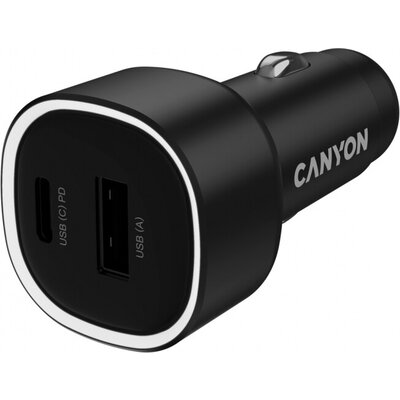 CANYON car charger OnDrive 48 PD 48W USB-A+USB-C Black