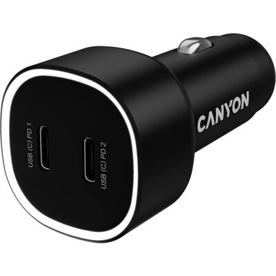 CANYON car charger OnDrive 60 PD 60W 2xUSB-C Black