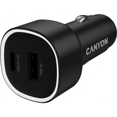 CANYON car charger OnDrive 85 PD 85W USB-A+USB-C Black