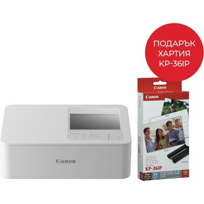 Термосублимационен принтер Canon SELPHY CP1500, white + Color Ink/Paper set KP-36IP (4x6