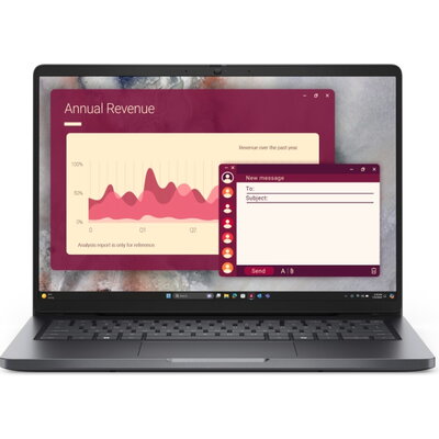 Лаптоп Dell Pro 14 PC14250, Intel Ultra 7 255U (12 TOPS NPU, 12 cores, up to 5.2 GHz), 14