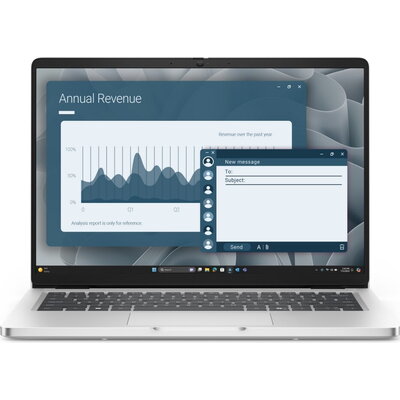 Лаптоп Dell Pro 14 PC14255, AMD Ryzen AI 7 350 (24 MB cache, 8cores, up to 5.0 GHz, 50 TOPS NPU), 14