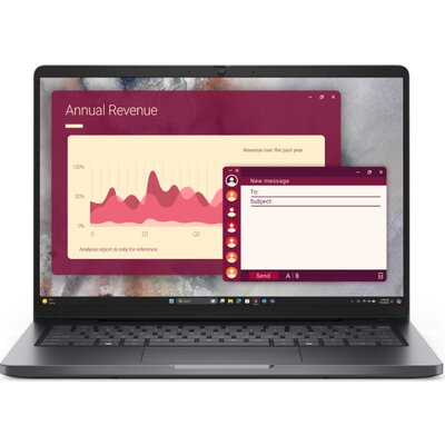 Лаптоп Dell Pro 14 PC14250, Intel Core  7 150U (12 MB cache, 10 cores, up to 5.4 GHz), 14