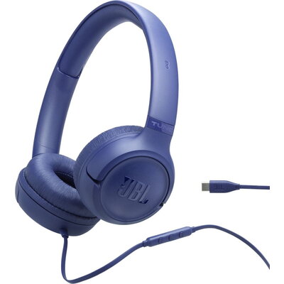 Слушалки JBL TUNE 530C BLU USB-C Wired on-ear headphones