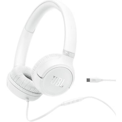 Слушалки JBL TUNE 530C WHT USB-C Wired on-ear headphones