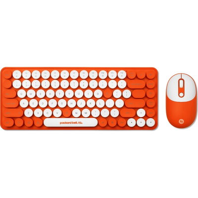 Комплект PackardBell The Dot Combo, PBA 600, BT Keyboard and mouse, Ergonomic Slim Design, Quiet Keys, US layout, Orange