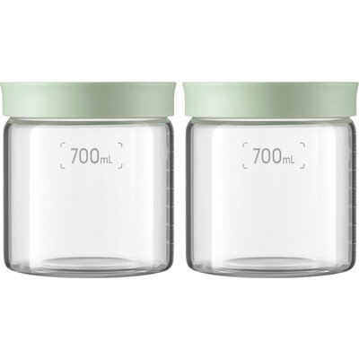BUYDEEM Glass storage box 700ml x2, model CS1014, color Cozy Greenish