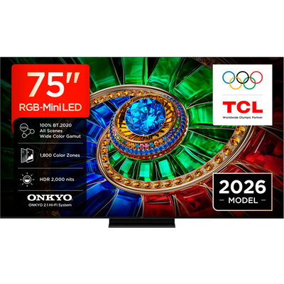 TCL 75RM7L 75'' Commercial Display 16/7 Operation Built-in 2.4/5GHz Wi-Fi, MIMO DVB-C Pan EU