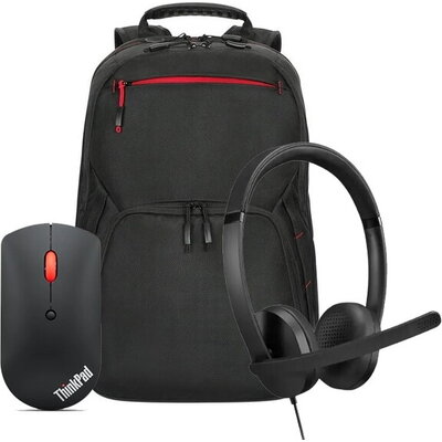 Слушалки Lenovo USB-A Wired Stereo Headset Gen 2 + Lenovo ThinkPad Bluetooth Silent Mouse + Lenovo ThinkPad Essential 15.6-inch Слушалки Lenovo USB-A Wired Stereo Headset Gen 2 + Lenovo ThinkPad Bluetooth Silent Mouse + Lenovo ThinkPad Essential 15.6-inch