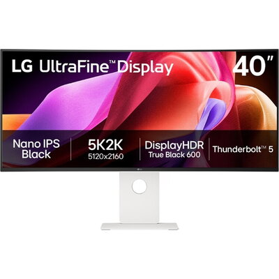 Монитор LG 40U990A-W, 39.7'' UltraFine Nano 21:9, IPS Black 5K2K (5120x2160), 1ms MBR, 120Hz, 5ms, 450 cd/m2, 2000:1, HDR 10, DC