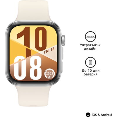 Часовник Huawei Watch Fit 4, Seiya-B19F, White